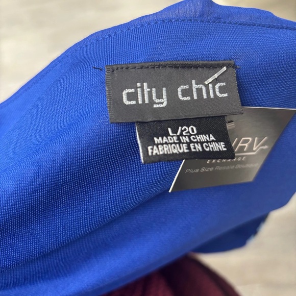 City Chic Royal Blue Floral Dress - Size 20 - Picture 5 of 5